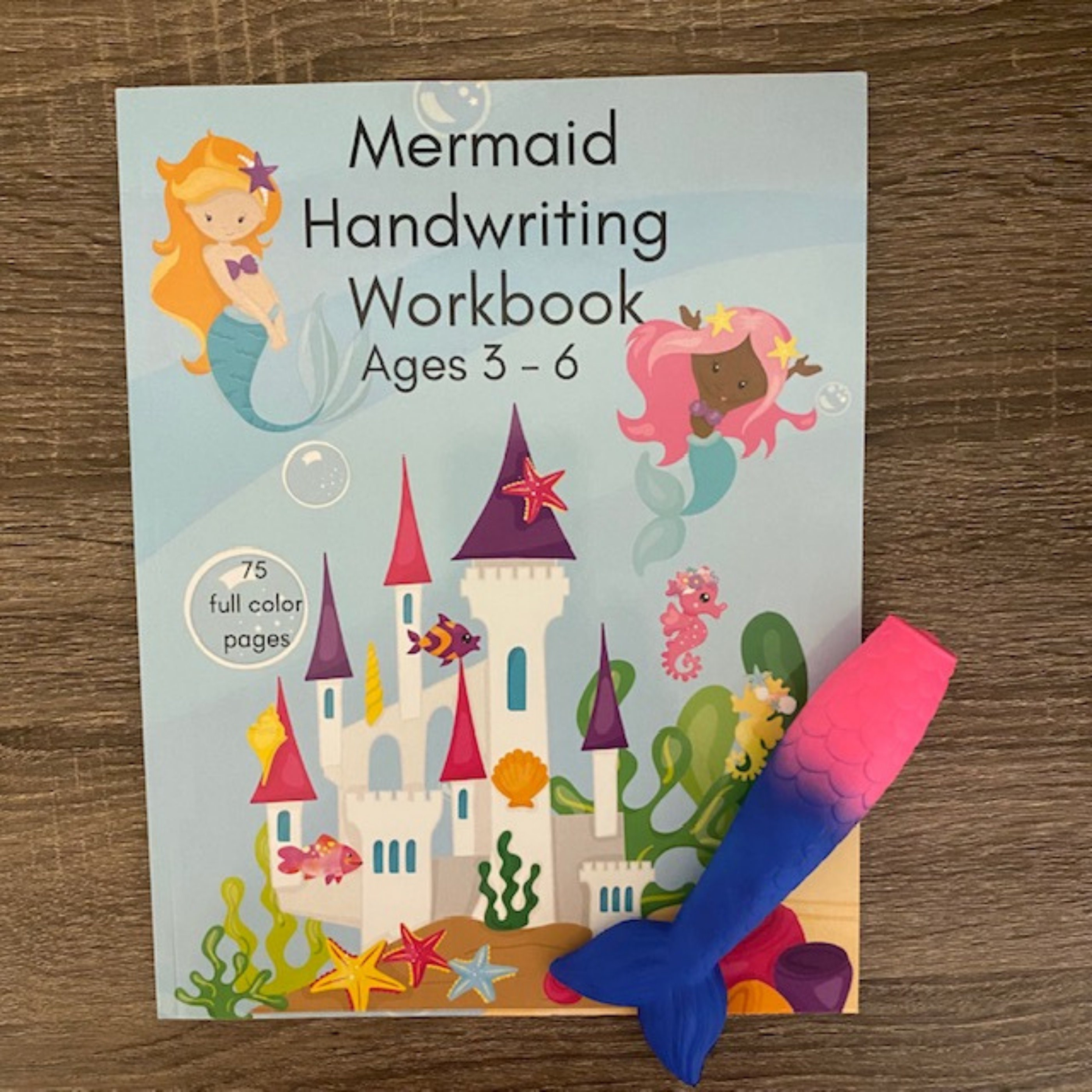 Mermaid Handwriting Workbook with Mermaid Tail Squishy Pencil Etsy