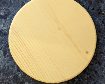 Solid wood circle shape.