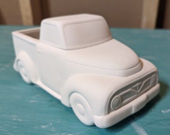 Ceramic Bisque Truck Planter, ready to paint, inside already glazed for you