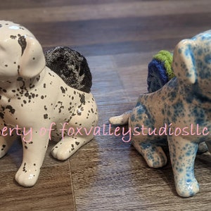 Dog Scrubby holder with handmade double thickness scrubbie