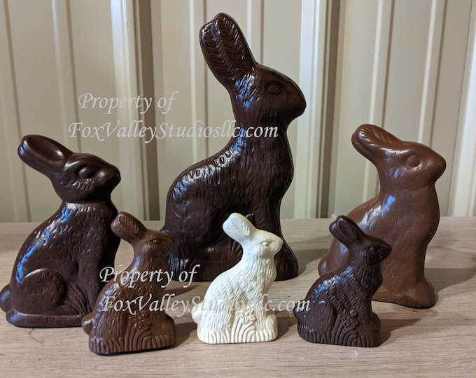 Vintage Chocolate Bunny, Easter Decor, Chocolate Bunny Figurine