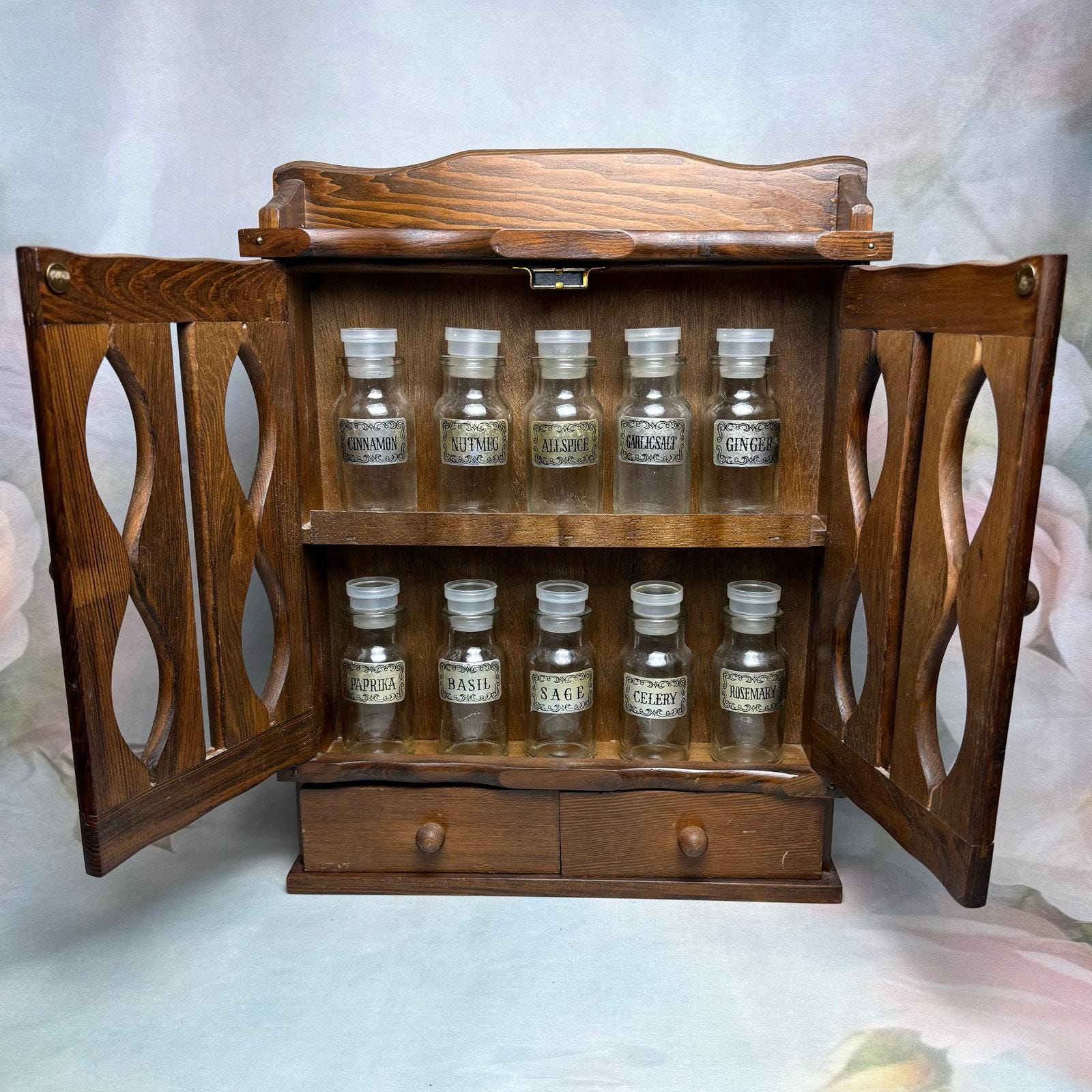 Étagère à épices Tupperware Vintage – Bois – Porte-épices Ancien