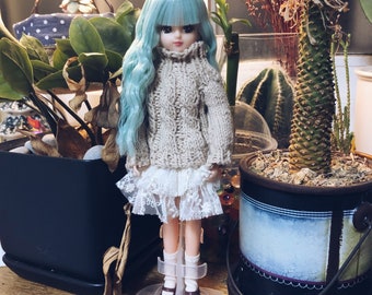 Knit Pattern(PDF)- Easy Sweater  for 21-23cm Dolls (Blythe, Ruruko, Licca, Pure Neemo, Obitsu, PNXS)