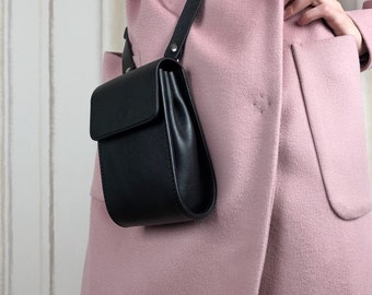 Leather crossbody bag small, Women's shoulder purse minimalist style, Crossbody phone case.