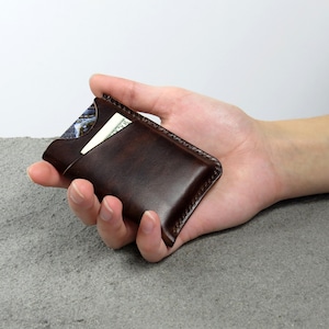 Billetera de bolsillo frontal Billetera pequeña de cuero Billetera minimalista para hombre y mujer Tarjetero Funda para tarjetas de crédito Regalo de San Valentín