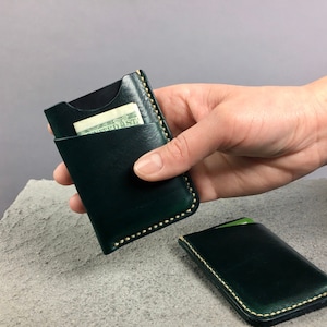 Portafoglio tascabile frontale Portafoglio piccolo in pelle Portafoglio minimalista per uomo e donna Porta biglietti da visita Porta carte di credito