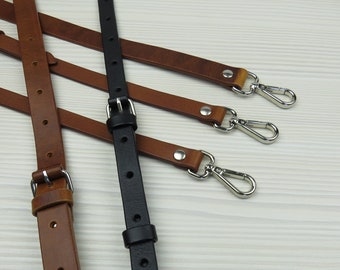 Регулируемый длинный кожаный ремень через плечо для сумки через плечо. Сменный ремешок.