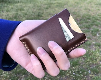 Portefeuille minimaliste pour hommes et femmes Portefeuille de poche avant Petit portefeuille en cuir Porte-carte de visite Pochette pour carte de crédit Porte-carte de crédit