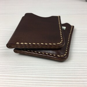 Cartera minimalista para hombre y mujer Cartera de bolsillo frontal Cartera pequeña de cuero Tarjetero Funda para tarjeta de crédito Tarjetero imagen 9