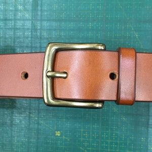 Genuine leather belt 1,18 wide 3 cm. Leather belt for women and men. image 3