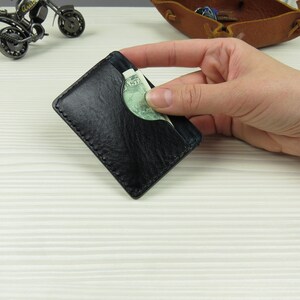 Leather business card holder Leather credit card holder Slim wallet Front pocket wallet Minimalist leather wallet image 8