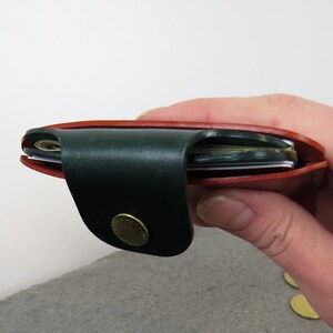 Cartera pequeña de piel para mujer y hombre Cartera de bolsillo frontal Tarjetero de piel Mini cartera Funda para tarjetas de crédito imagen 9