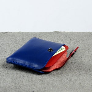 Cartera pequeña de piel para mujer y hombre Cartera de bolsillo frontal Tarjetero de piel Mini cartera Funda para tarjetas de crédito imagen 2