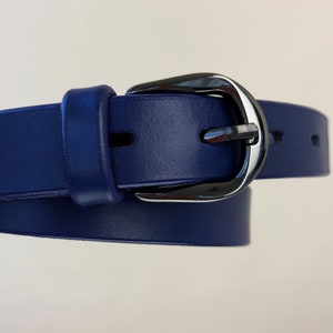 Leather belt women blue Belts for women Thin leather belt at the waist Gift for her Gift for women image 6