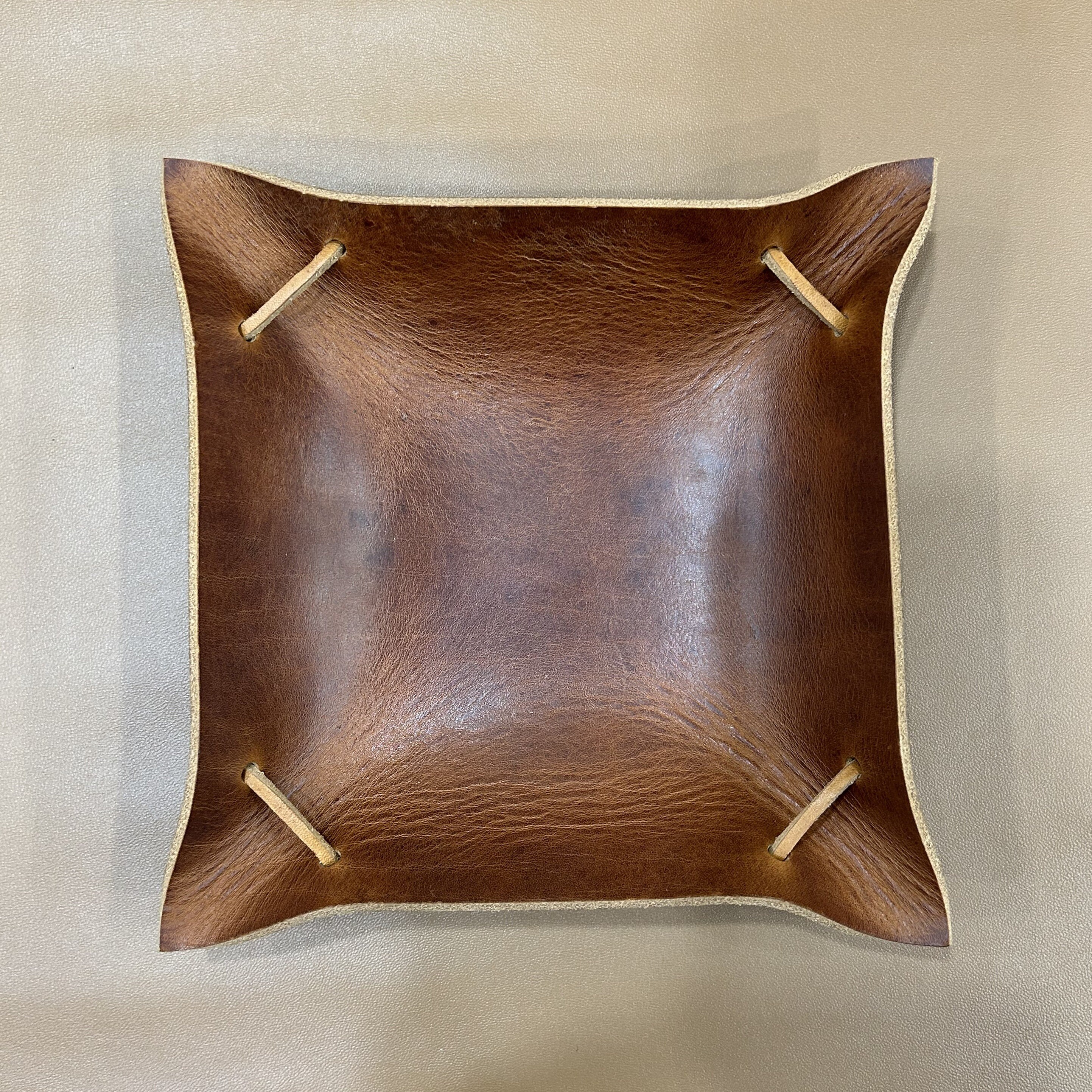 Leather Catchall Tray, Vegetable Tanned Hard Leather Tray, Wallet Tray.