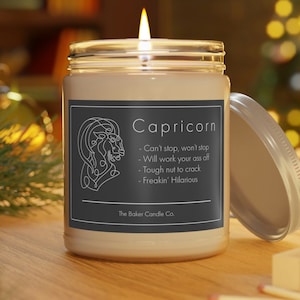 Capricorn Gift - Funny Capricorn Zodiac Sign Candle - Scented Candles, 9oz