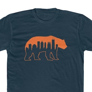 Chicago Football Shirt - Chicago Skyline - UNISEX Cotton Crew Tee