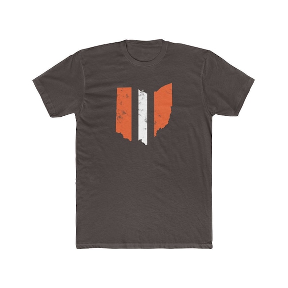 State Of Ohio Distressed Outline Football Fan T-Shirt Unisex State Of Ohio Distressed Outline Football Fan T-Shirt Unisex