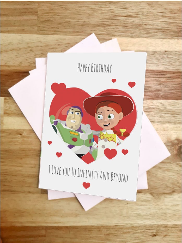 Toy Story Birthday Card Buzz Lightyear Jessie I Love Etsy UK