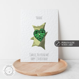 Leyenda de Zelda / Korok / Tarjeta de cumpleaños personalizada con nombre y edad / Yahaha Me encontraste / Niños y niñas / Cumpleaños de niños / Regalo para fanáticos geek