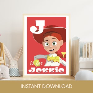 Letra J / Toy Story Alphabet Print / Jessie la vaquera / Descarga digital