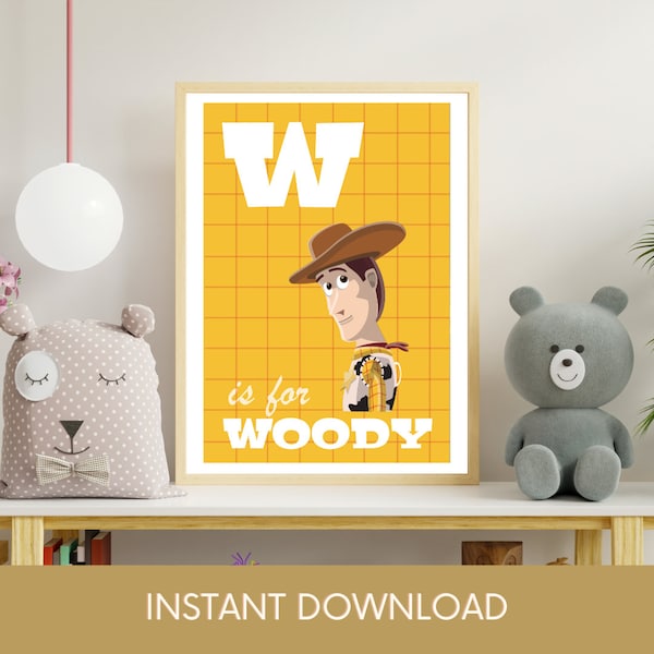 Letter W | Toy Story Alphabet Print | Woody | Digital Download