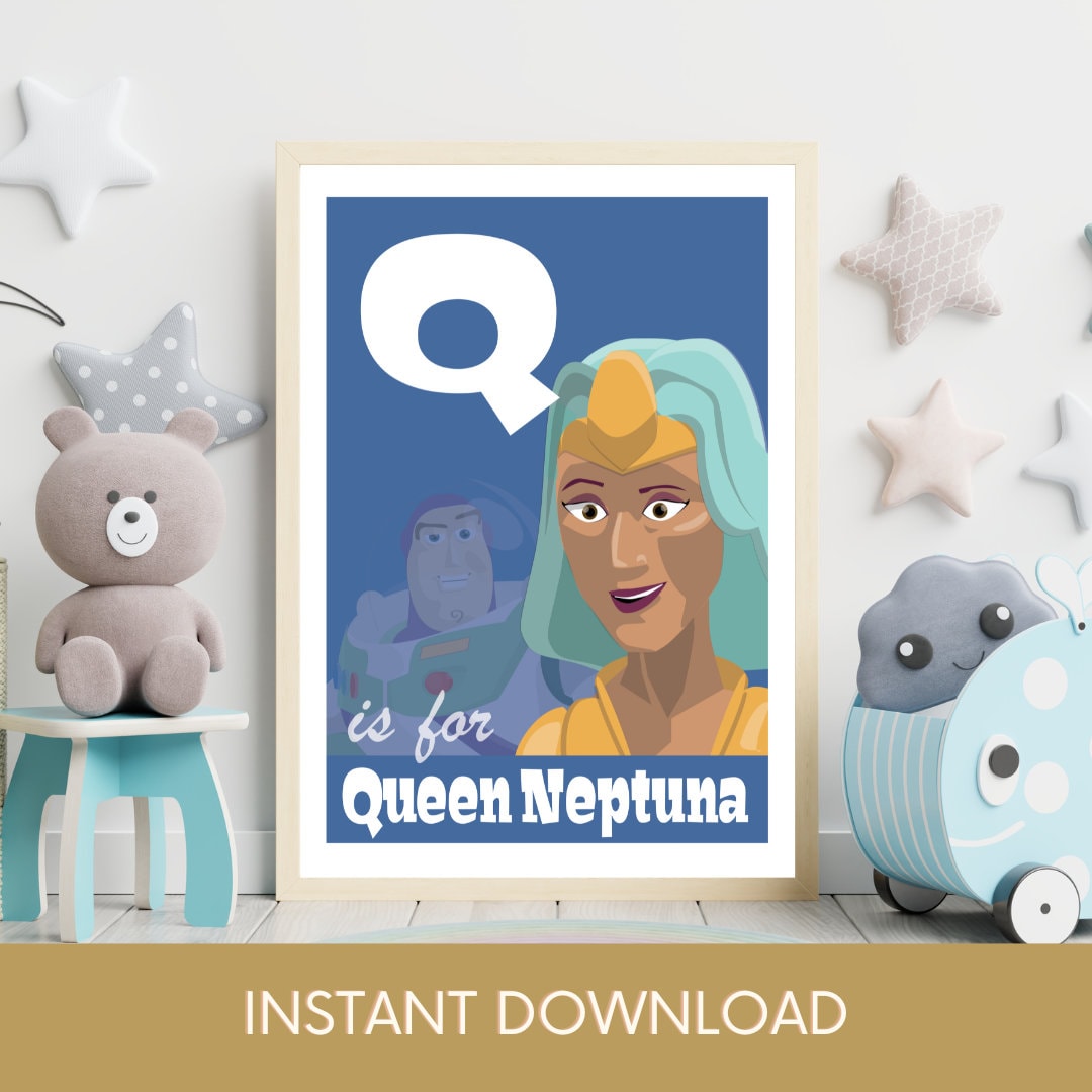 Buchstabe Q Toy Story Alphabet Print Königin Neptuna Digitaler Download