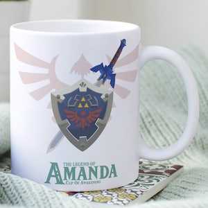 Zelda personalised name mug Link Legend of Zelda cup present for coffee lover Gifts for Geeks Him Her custom mug personalized name