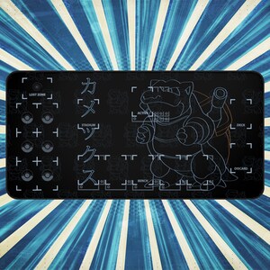 Tapis de jeu Blastoise, tapis de cartes Pokemon, tapis de bureau pokemon cadeaux pour geek anniversaire fan de Pokemon brillant carte TCG cadeau tapis de jeu pour lui