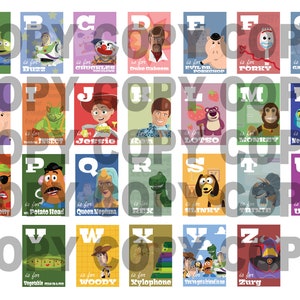 Set of 26 Toy Story Alphabet Letter Prints | Digital Download