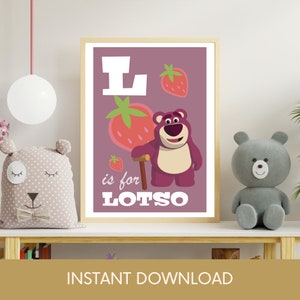 Letra L / Toy Story Alphabet Print / Lotso / Descarga Digital