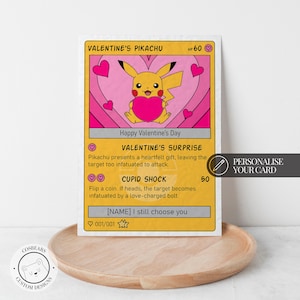 Carte Saint-Valentin Pokémon | Pikachu | Carte coeur d'amour | Je te choisirais quand même | Carte cadeau personnalisée | Anniversaire, Anniversaire | fan de geek