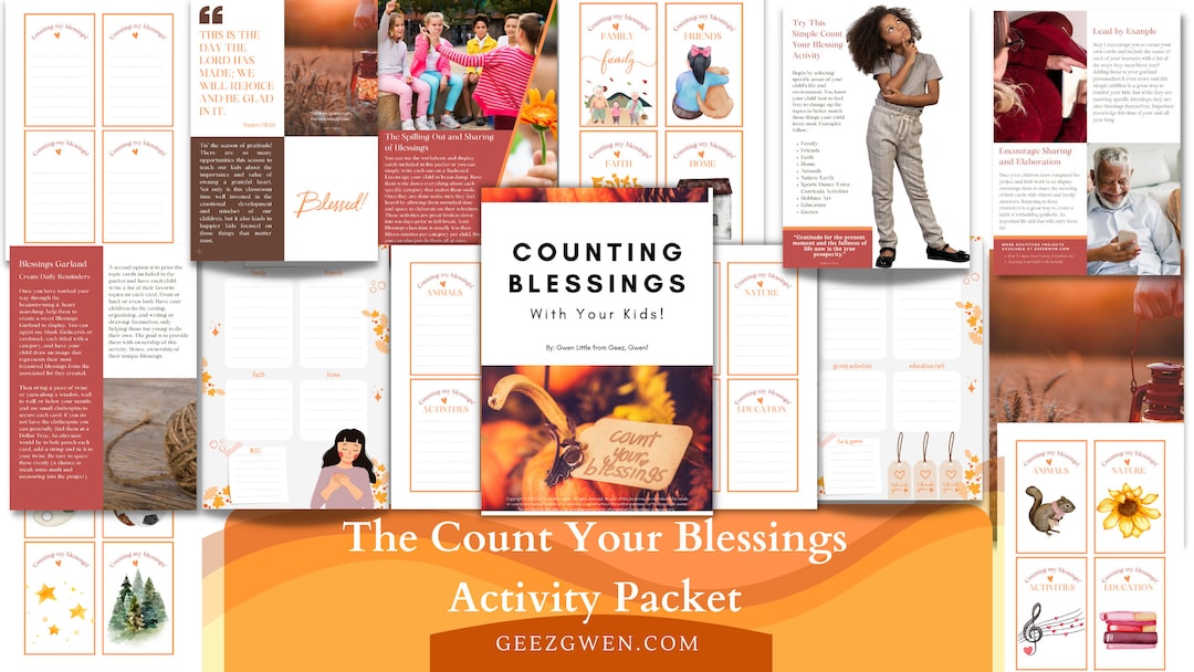 Counting Blessings Gratitude Activity for Kids - Etsy