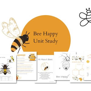 All About Bees Unit Study | Homeschool Worksheets, Art Project, Teacher Guide, Life Cycle & Bee Facts | Digital Download