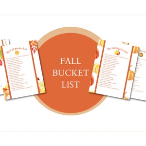 Fall Family Bucket List Printable