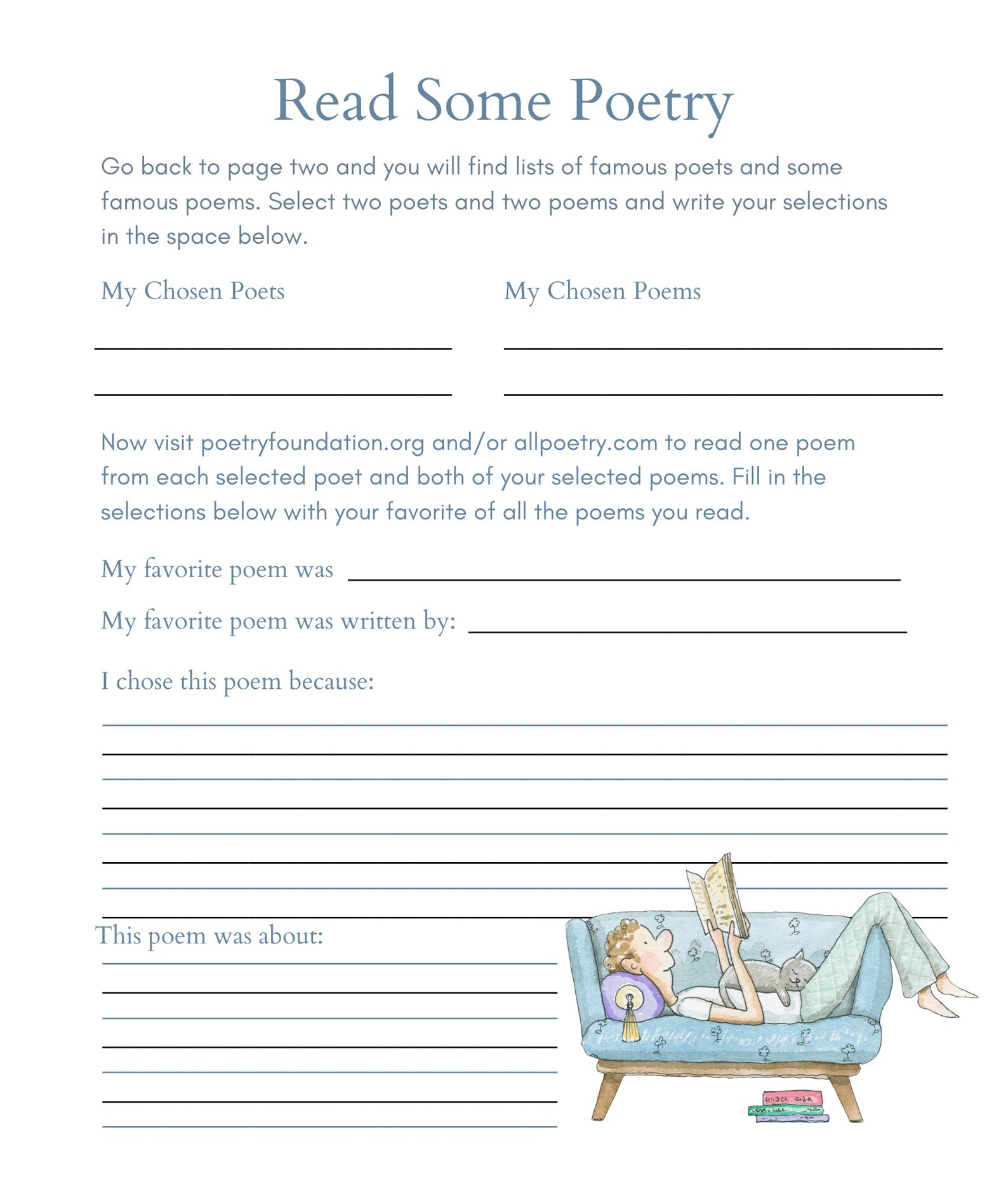 My Book of Poetry 21 Page Student Workbook | Etsy