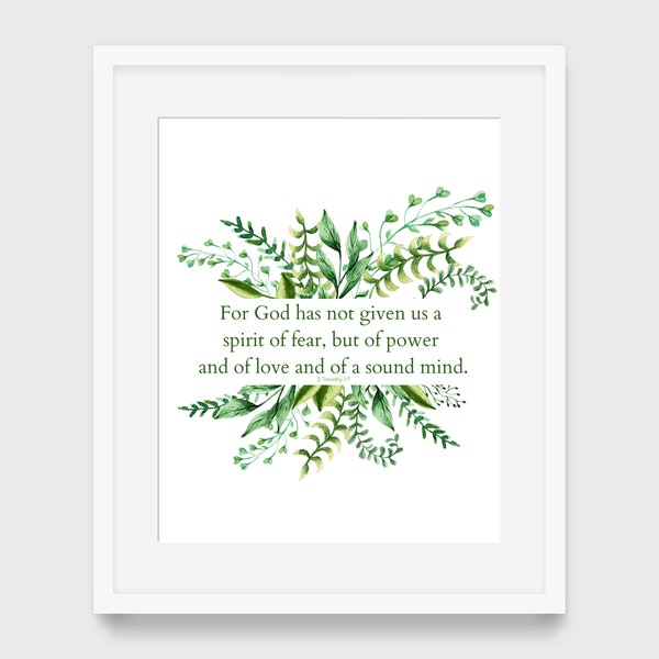 2 Timothy 1:7 Printable Scripture Wall Art