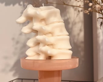 Spine Candle/ Chiropractor gift/chiropractic student gift/halloween home decor/ vertebrae candle/spine pillar candle/creepy home decor gift