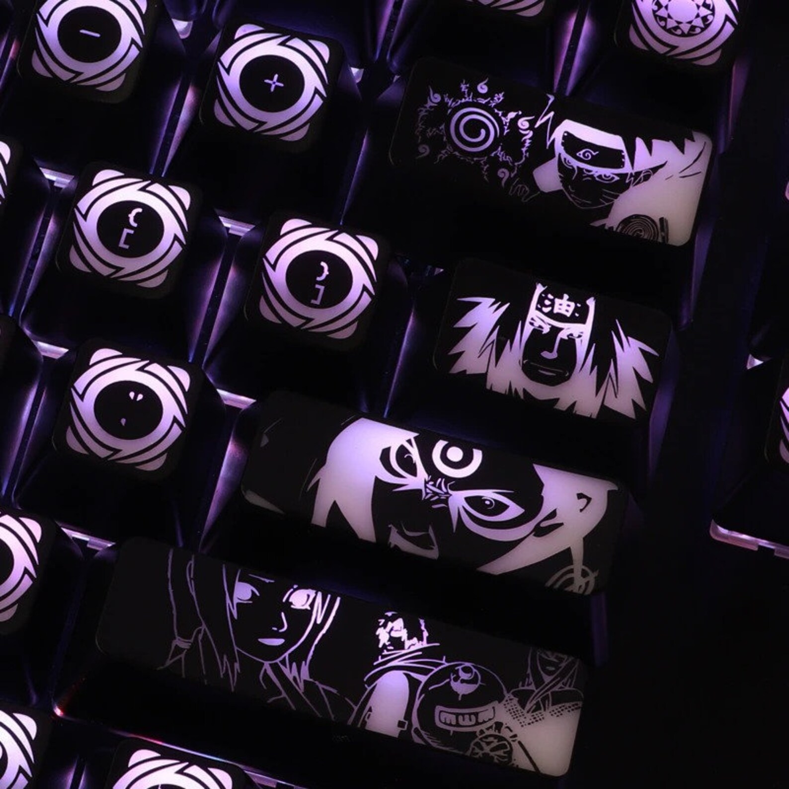 Backlit Naruto Keycaps Set Anime Akatsuki Premium 104pcs OEM Etsy