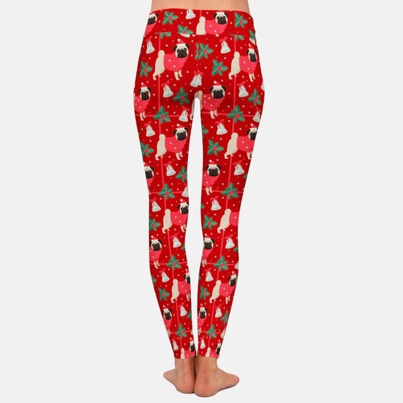 Cute Pug Leggings Christmas Yoga Pants 