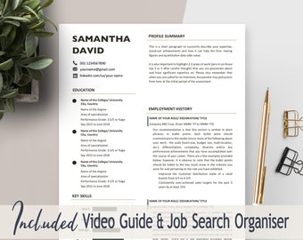 Modern resume template instant download, Professional CV elegant, 1 page resume template professional, two page resume, Job application