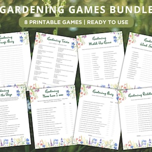 Gardening trivia game, Garden club activity, Spring time game, summer party games, Plant trivia, May activity quiz, Tea party game for adult