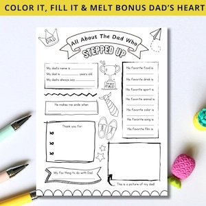 All about bonus dad printable, Gift for stepdad fathers day, Bonus dad fathers day gift, Gift for bonus dad birthday, Fathers day activity