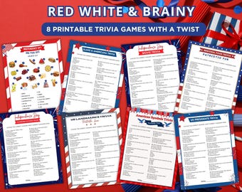 4th of July Trivia, 4th July game bundle, American trivia, July 4th trivia, USA trivia game, Independence game, Patriotic party game