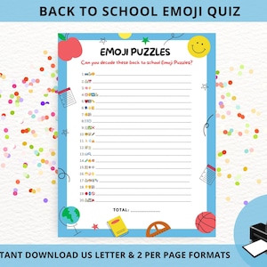 Back to school game, Emoji Pictionary, First day of school emoji game, Get to know your kids activity, Icebreaker game, Teacher resource