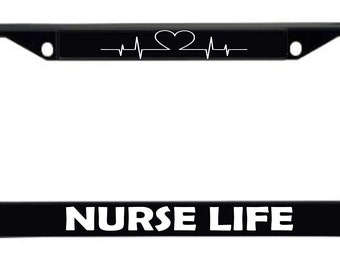Proud To Be An Er Nurse Hot Pink Metal License Plate Frame Tag Holder