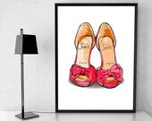 Christian Louboutin Inspired by Shoes Wall Art, Fashion llustration, Girls Bedroom Prints, Fashion Home Decor, Teen Girl Gift, Art Prints