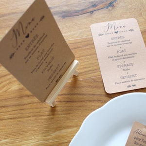 4 menús kraft personalizables para bodas, bautizos, cumpleaños