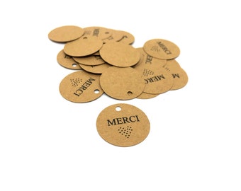 50 étiquettes "merci"