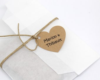 Personalized kraft heart labels